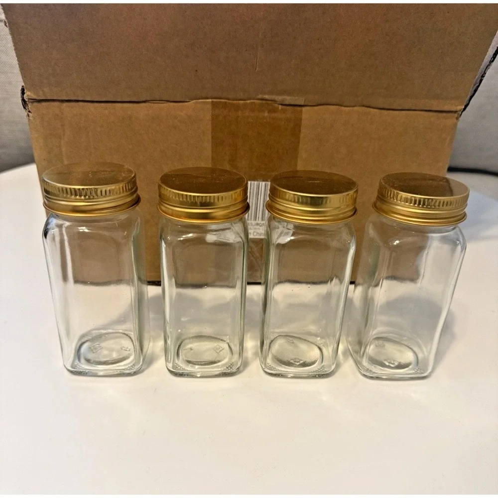 Set of 25 Glass Spice Jars Square 4